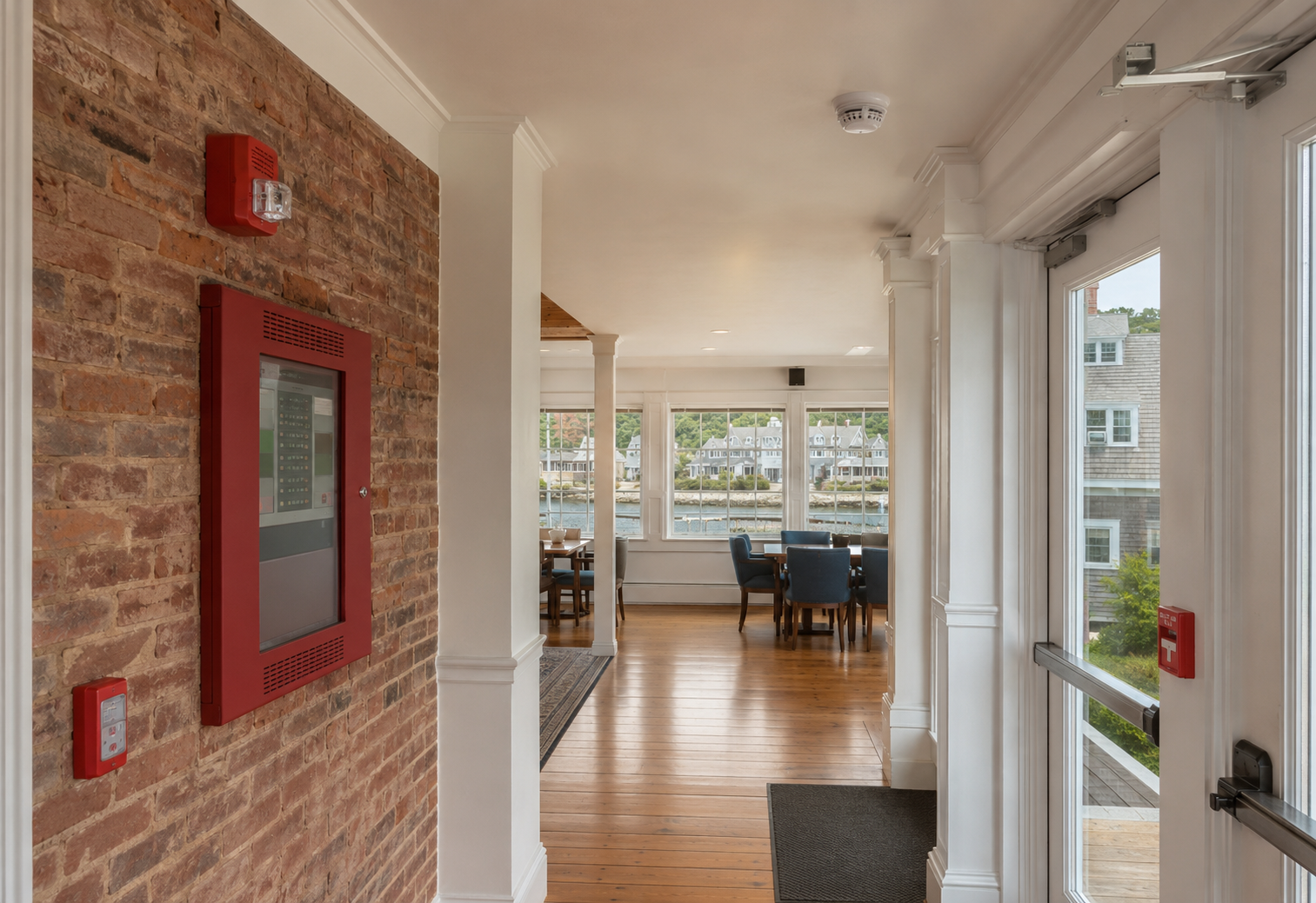 Commercial fire alarm system serving a Massachusetts building